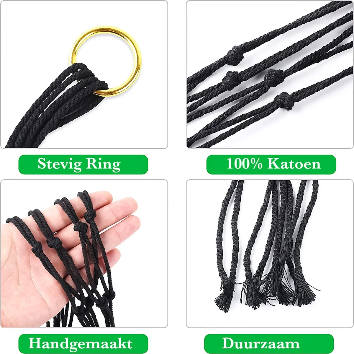 Mycramé 9 Stuks Zwart Macrame Plantenhangers - Boho Handgeweven Katoen Hangpot Voor Binnen/Buiten - Hangende Bloempot Met Kralen - Macramé Touw/Koord Hangplant Houder - Bohemian Wandhanger Decoratie - Plant Hanger - Verticale Tuin Bloempothouder Planthanger 8 Mycramé 9 Stuks Zwart Macrame Plantenhangers - Boho Handgeweven Katoen Hangpot Voor Binnen/Buiten - Hangende Bloempot Met Kralen - Macramé Touw/Koord Hangplant Houder - Bohemian Wandhanger Decoratie - Plant Hanger - Verticale Tuin Bloempothouder Planthanger - Afbeelding 8