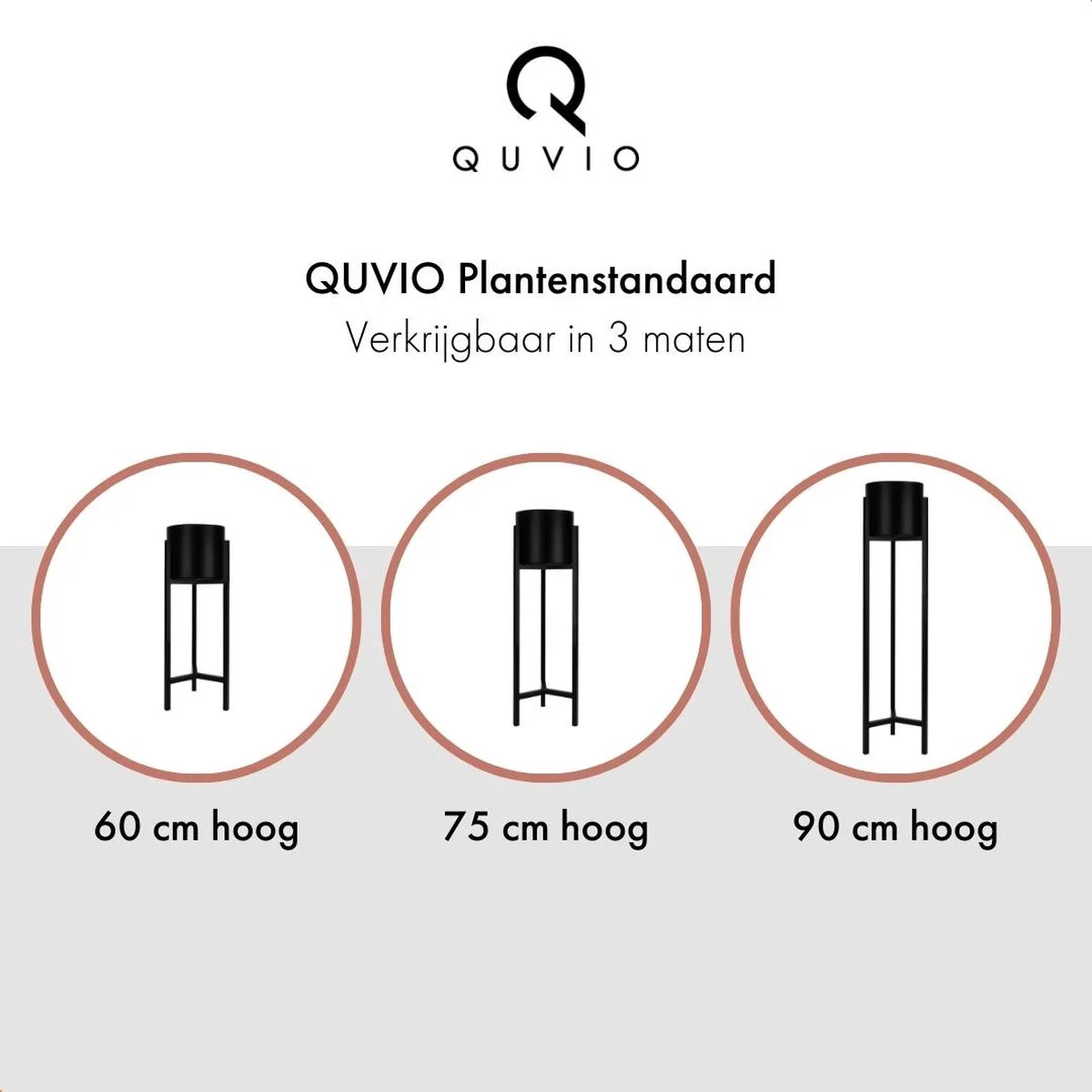 QUVIO Plantenstandaard Binnen - Inclusief Pot - Staande Plantenbak - Metaal - Bloempot - 22 X 22 X 60 Cm - Zwart 9 QUVIO Plantenstandaard Binnen - Inclusief Pot - Staande Plantenbak - Metaal - Bloempot - 22 X 22 X 60 Cm - Zwart - Afbeelding 9