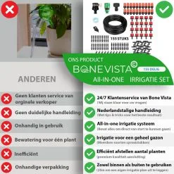 Bone Vista® 155 Stuks Water Druppelslang Irrigatiesysteem Tuin – Bewateringssysteem & Druppelsysteem -Bloempotten Verkoop 1200x1200 1126