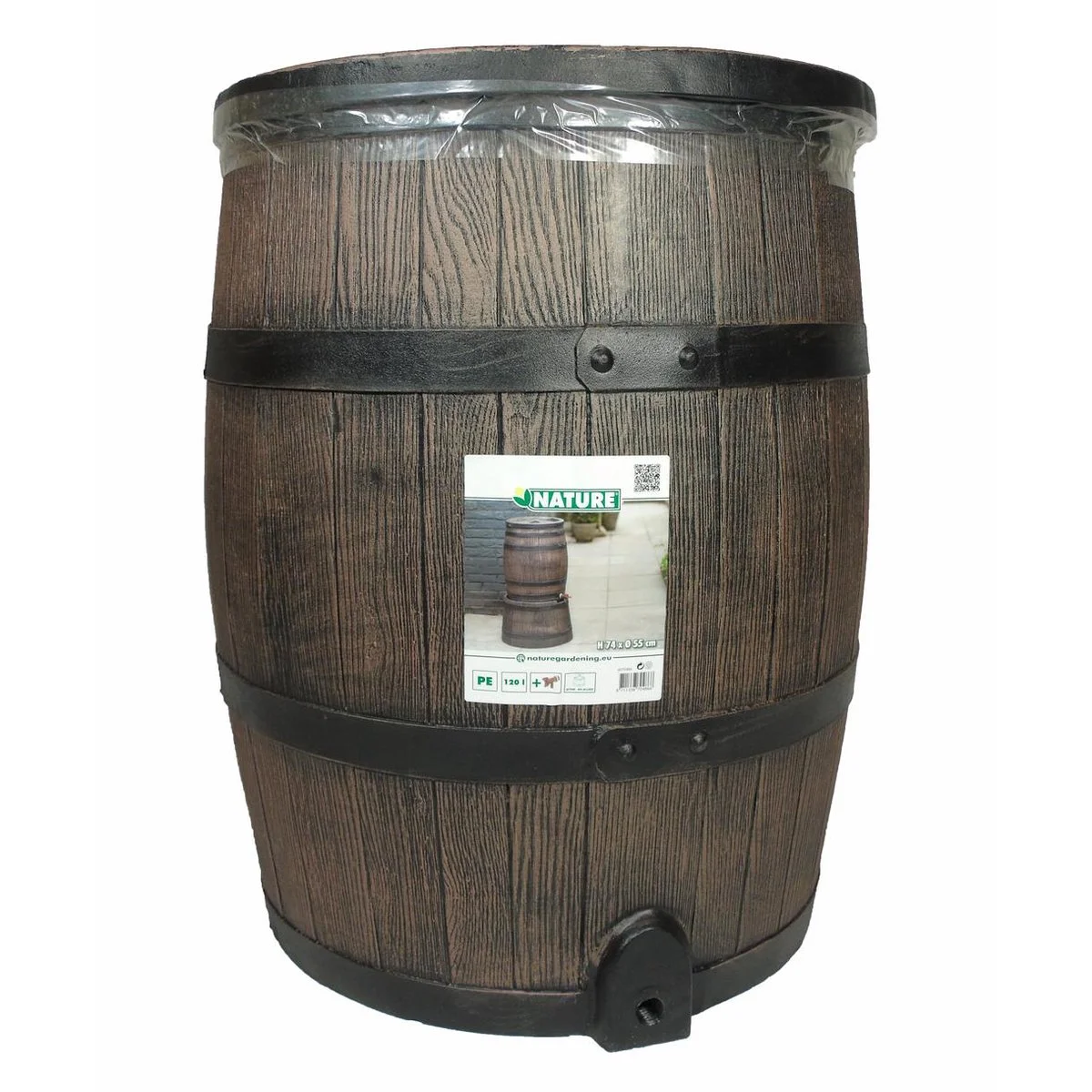 Nature - Regenton - Whiskyvat - 120L - H66 X Ø50,5cm 3 Nature - Regenton - Whiskyvat - 120L - H66 X Ø50,5cm - Afbeelding 3