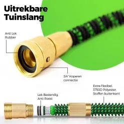MD-Goods ® Super Sterk Uitrekbare Tuinslang Tot 30 Meter + GRATIS Tas En Koppelstuk - Tuinsproeier - Tuin Besproeien - Waterslang - Sproeikop - Groen - Flexibel Elastisch -Bloempotten Verkoop 1200x1200 1148