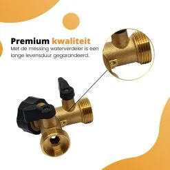 Horvitus® Horvitus Waterverdeler 2 Weg - Y Stuk Kraan Splitter - Voor Europese Kranen - Messing -Bloempotten Verkoop 1200x1200 1277