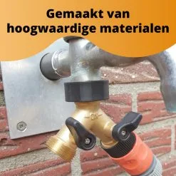 Horvitus® Horvitus Waterverdeler 2 Weg - Y Stuk Kraan Splitter - Voor Europese Kranen - Messing -Bloempotten Verkoop 1200x1200 1278