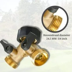 Kirano Y Stuk Kraan - Kraan Splitter - Waterverdeler - Buitenkraan - Waterverdeler 2 Weg – Messing - Afzonderlijk Af Te Sluiten -Bloempotten Verkoop 1200x1200 1289