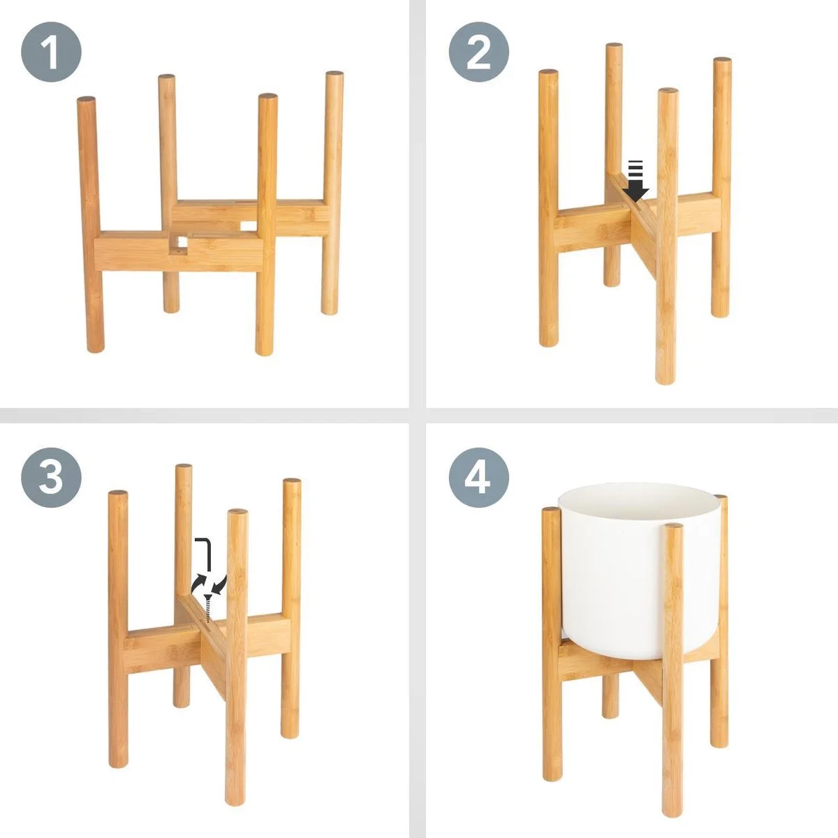 LifeGoods Planten Standaard - Uitschuifbare Bloempothouder - 20 Tot 30 Cm - Licht Bamboe 8 LifeGoods Planten Standaard - Uitschuifbare Bloempothouder - 20 Tot 30 Cm - Licht Bamboe - Afbeelding 8