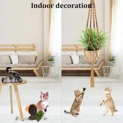 Mycramé 4 Stuks Luxe Jute Plantenhangers - Boho Handgeweven Katoen Hangpot Voor Binnen/Buiten - Hangende Bloempot Met Kralen - Macramé Touw/Koord Hangplant Houder - Bohemian Wandhanger Decoratie - Plant Hanger - Verticale Tuin Bloempothouder Planthanger -Bloempotten Verkoop 1200x1200 243