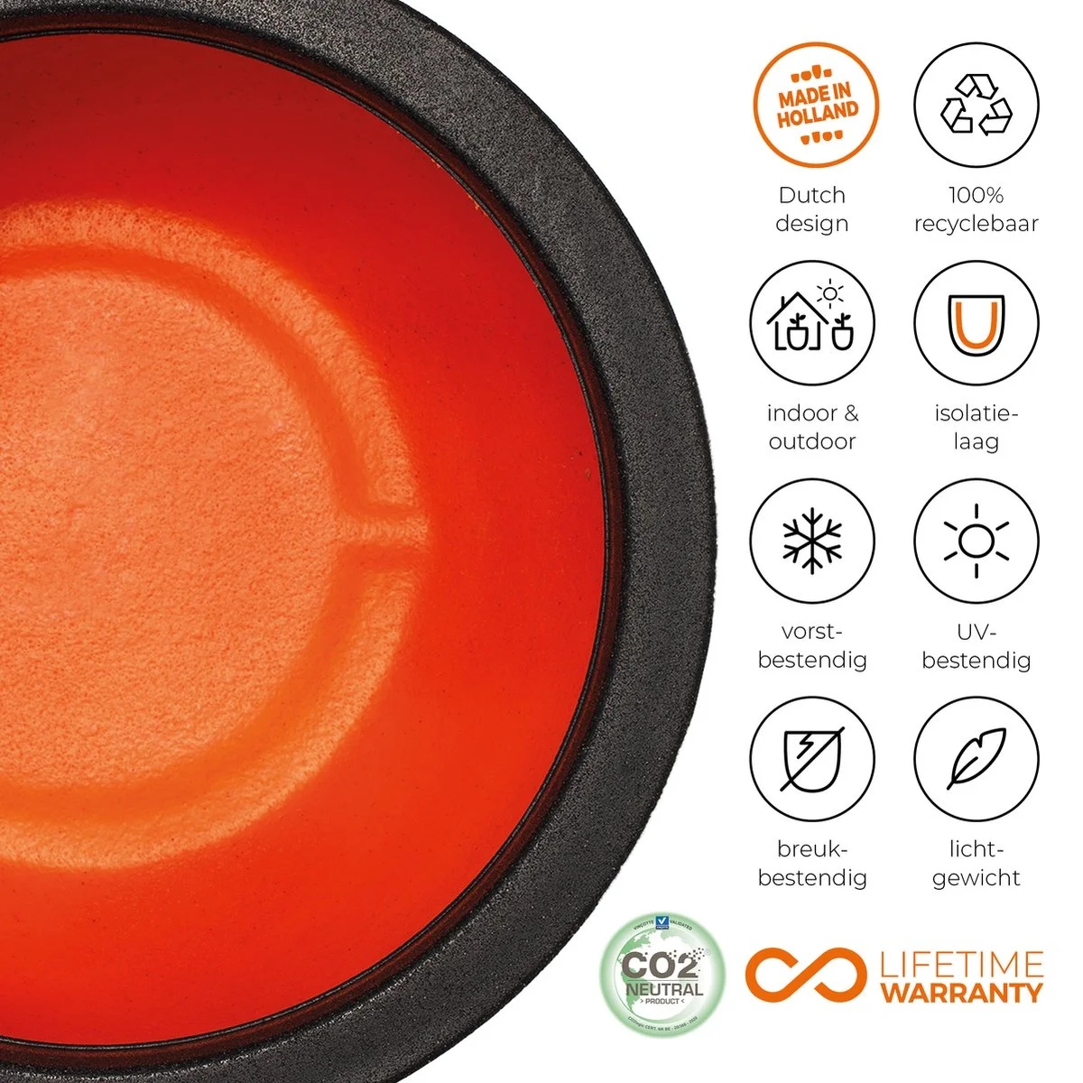 Capi Europe - Bloempot Vierkant Rib NL - 30x30x30 - Zwart - Voor Binnen En Buiten - KBLR902 2 Capi Europe - Bloempot Vierkant Rib NL - 30x30x30 - Zwart - Voor Binnen En Buiten - KBLR902 - Afbeelding 2