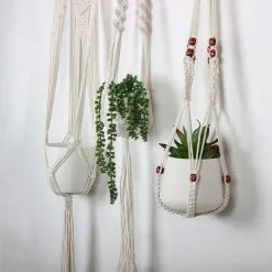 Spieringstore® 4 Stuks Plantenhangers - Boho Handgeweven Katoen Hangpot Voor Binnen/Buiten - Bloempot Met Kralen - Macramé Touw/Koord Hangplant Houder - Bohemian Wandhanger Decoratie - Verticale Tuin Plant Hanger Bloempothouder Planthanger Wit 11 Spieringstore® 4 Stuks Plantenhangers - Boho Handgeweven Katoen Hangpot Voor Binnen/Buiten - Bloempot Met Kralen - Macramé Touw/Koord Hangplant Houder - Bohemian Wandhanger Decoratie - Verticale Tuin Plant Hanger Bloempothouder Planthanger Wit -Bloempotten Verkoop 1200x1200 267