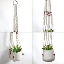 Spieringstore® 4 Stuks Plantenhangers - Boho Handgeweven Katoen Hangpot Voor Binnen/Buiten - Bloempot Met Kralen - Macramé Touw/Koord Hangplant Houder - Bohemian Wandhanger Decoratie - Verticale Tuin Plant Hanger Bloempothouder Planthanger Wit 12 Spieringstore® 4 Stuks Plantenhangers - Boho Handgeweven Katoen Hangpot Voor Binnen/Buiten - Bloempot Met Kralen - Macramé Touw/Koord Hangplant Houder - Bohemian Wandhanger Decoratie - Verticale Tuin Plant Hanger Bloempothouder Planthanger Wit -Bloempotten Verkoop 1200x1200 268