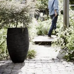 Capi Europe - Vaas Elegant Deluxe Rib NL - 56x84 - Zwart - Voor Binnen En Buiten - KBLR1132 -Bloempotten Verkoop 1200x1200 30