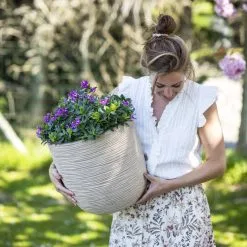 Capi Europe - Bloempot Bol Waste Rib NL - 43x41 - Terrazzo Beige - Voor Binnen En Buiten - KTBR933 -Bloempotten Verkoop 1200x1200 330