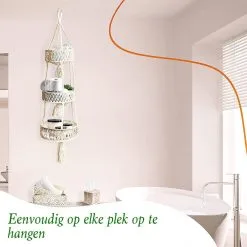 Mycramé Macramé 3-Laags Hangende Fruitmand - Bohemian Mand Plantenhanger - Handgemaakt Katoen Touw Fruitschaal Hangmand - Boho Ophangbaar Etagere - Decoratieve Fruit Schaal/Basket - Opbergmand Organizer - Keuken/Balkon Decoratie - Hangpot Voor Binnen/Buiten -Bloempotten Verkoop 1200x1200 340