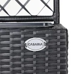 Casaria Polyrattan Plantenbak - Met Klimoprek - 3 Bakken Zwart -Bloempotten Verkoop 1200x1200 366