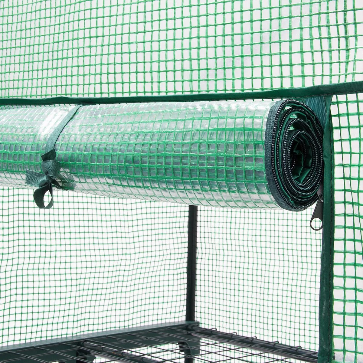 Relaxdays Kas Met Wielen - Tuinkas 3 Etages - Broeikas Kweekkas Tuin / Balkon 130 Cm Hoog - PE 8 Relaxdays Kas Met Wielen - Tuinkas 3 Etages - Broeikas Kweekkas Tuin / Balkon 130 Cm Hoog - PE - Afbeelding 8