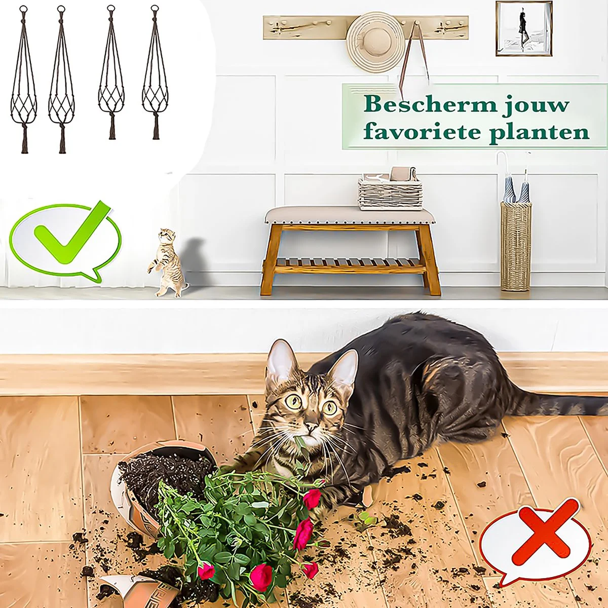 Mycramé 9 Stuks Zwart Macrame Plantenhangers - Boho Handgeweven Katoen Hangpot Voor Binnen/Buiten - Hangende Bloempot Met Kralen - Macramé Touw/Koord Hangplant Houder - Bohemian Wandhanger Decoratie - Plant Hanger - Verticale Tuin Bloempothouder Planthanger 6 Mycramé 9 Stuks Zwart Macrame Plantenhangers - Boho Handgeweven Katoen Hangpot Voor Binnen/Buiten - Hangende Bloempot Met Kralen - Macramé Touw/Koord Hangplant Houder - Bohemian Wandhanger Decoratie - Plant Hanger - Verticale Tuin Bloempothouder Planthanger - Afbeelding 6