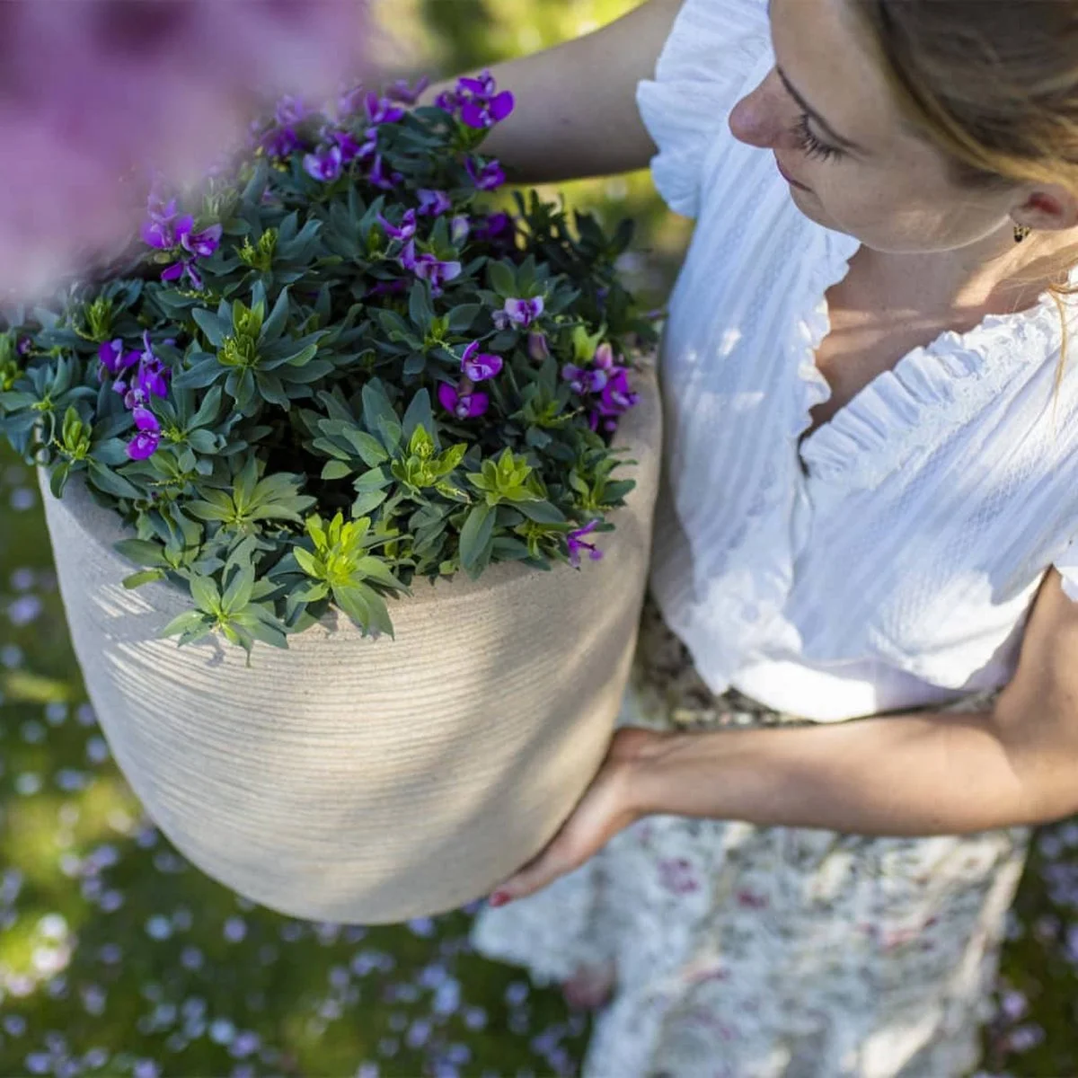 Capi Europe - Bloempot Bol Waste Rib NL - 35x34 - Terrazzo Beige - Voor Binnen En Buiten - KTBR932 5 Capi Europe - Bloempot Bol Waste Rib NL - 35x34 - Terrazzo Beige - Voor Binnen En Buiten - KTBR932 - Afbeelding 5