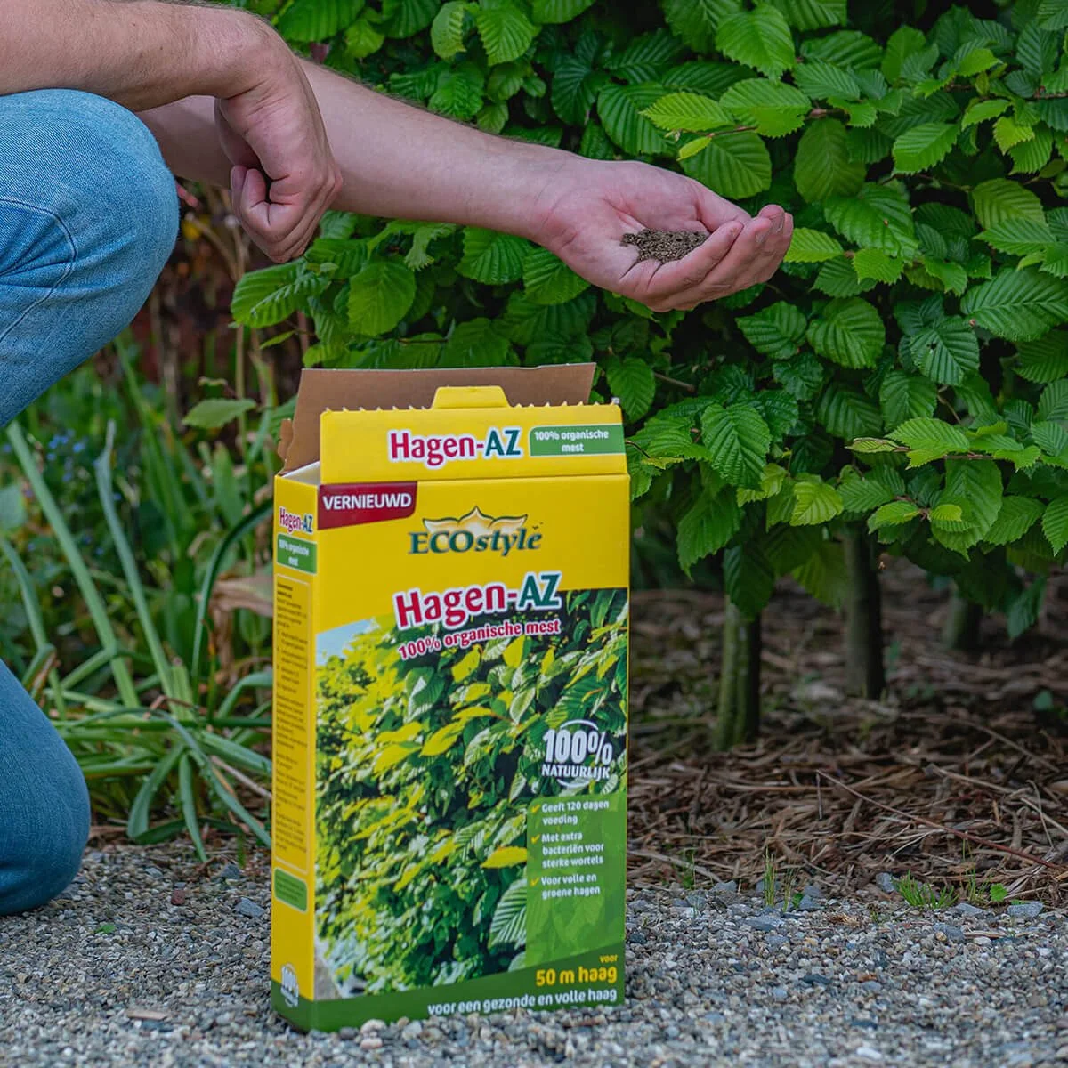 ECOstyle Hagen-AZ Organische Haag Meststof - Tuinmest Voor Diepgroen Blad - Nieuwe & Bestaande Beplanting - 30 M Haag - 1,6 KG 2 ECOstyle Hagen-AZ Organische Haag Meststof - Tuinmest Voor Diepgroen Blad - Nieuwe & Bestaande Beplanting - 30 M Haag - 1,6 KG - Afbeelding 2