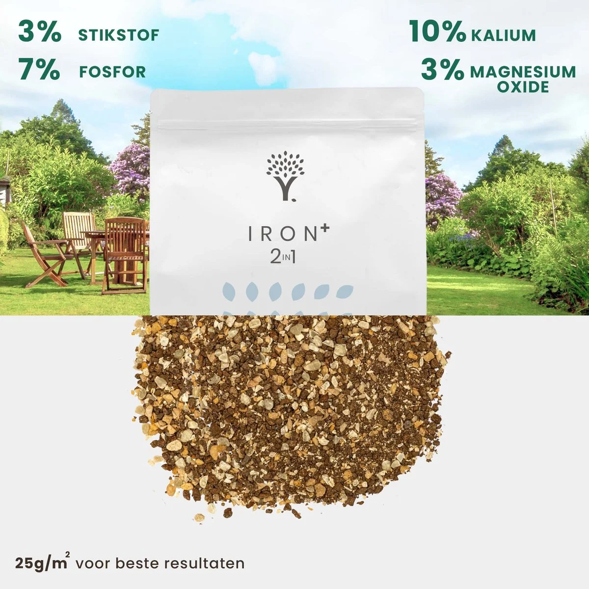 Moowy Gazonmest Met Ijzersulfaat Voor 100m²Gras | Gazon Meststof Met Ijzer | Mos Bestrijding & Gras Bemesting In Één | Ideaal Voor Meststofstrooier | Gazonbemesting 9 Moowy Gazonmest Met Ijzersulfaat Voor 100m²Gras | Gazon Meststof Met Ijzer | Mos Bestrijding & Gras Bemesting In Één | Ideaal Voor Meststofstrooier | Gazonbemesting - Afbeelding 9