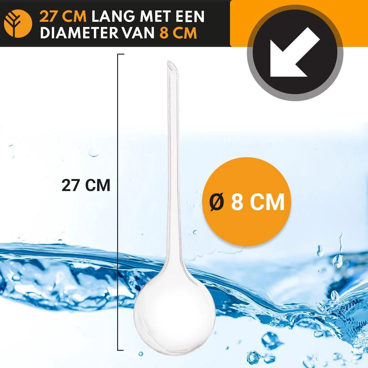 Groots Waterdruppelaar Set Van 6 Stuks Voor Planten Transparant – 27 CM – Automatisch Watergeefsysteem Voor Kamerplanten – Planten Watergever Met Druppelsysteem – Waterbol 5 Groots Waterdruppelaar Set Van 6 Stuks Voor Planten Transparant – 27 CM – Automatisch Watergeefsysteem Voor Kamerplanten – Planten Watergever Met Druppelsysteem – Waterbol - Afbeelding 5