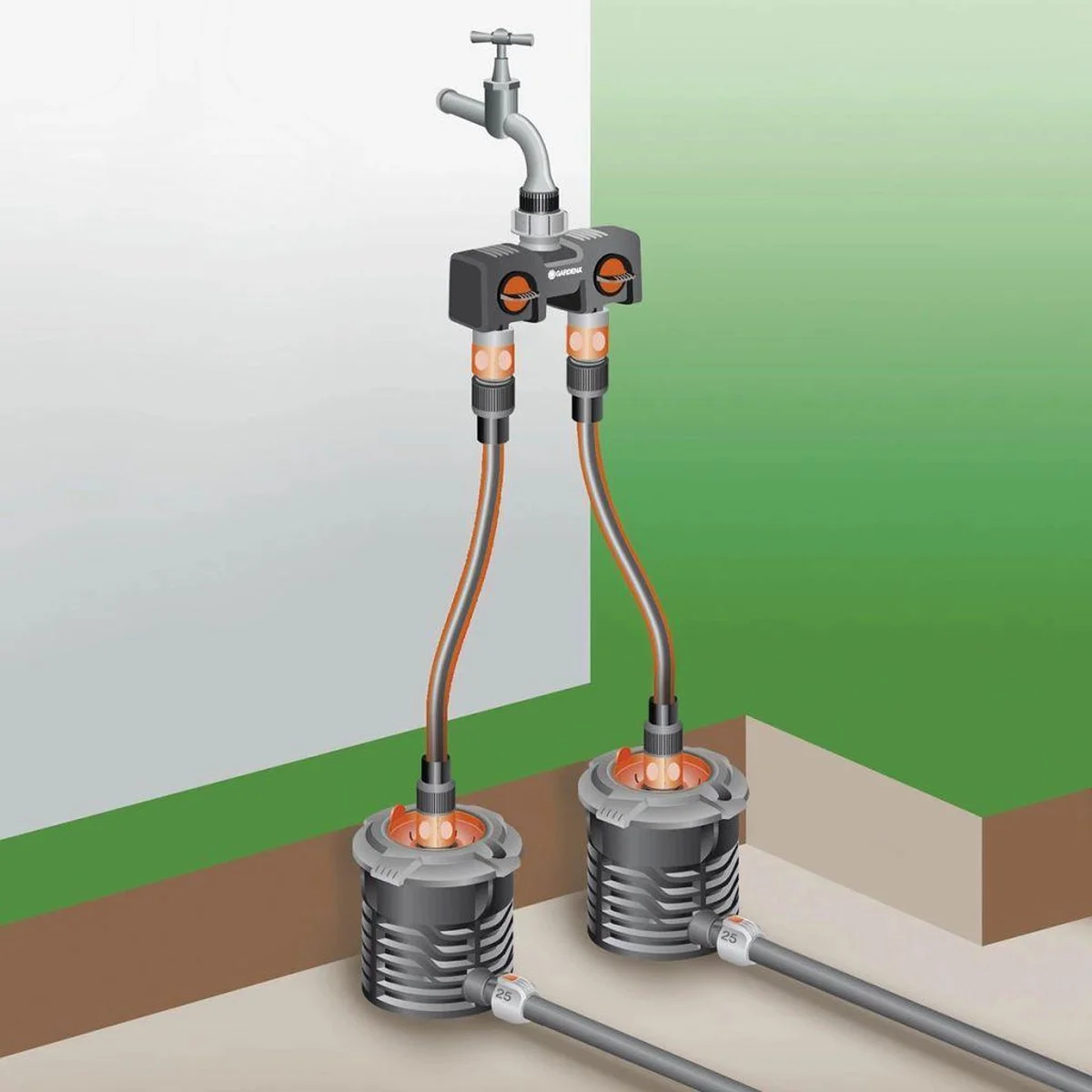 GARDENA - Waterverdeler - Slangkoppeling - 26.5 Mm 8 GARDENA - Waterverdeler - Slangkoppeling - 26.5 Mm - Afbeelding 8