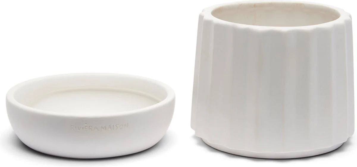 Riviera Maison Plantenbak Rond, Bloempot Met Ribbel - RM Let It Grow Planter - Wit - Porselein - Maat S 6 Riviera Maison Plantenbak Rond, Bloempot Met Ribbel - RM Let It Grow Planter - Wit - Porselein - Maat S - Afbeelding 6