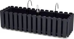 Prosperplast Fence-look Ophang Plantenbak/bloembak Kunststof 58 X 18 X 16 Cm Antraciet Grijs Met Handige Droogtemeter Voor Binnen/buiten