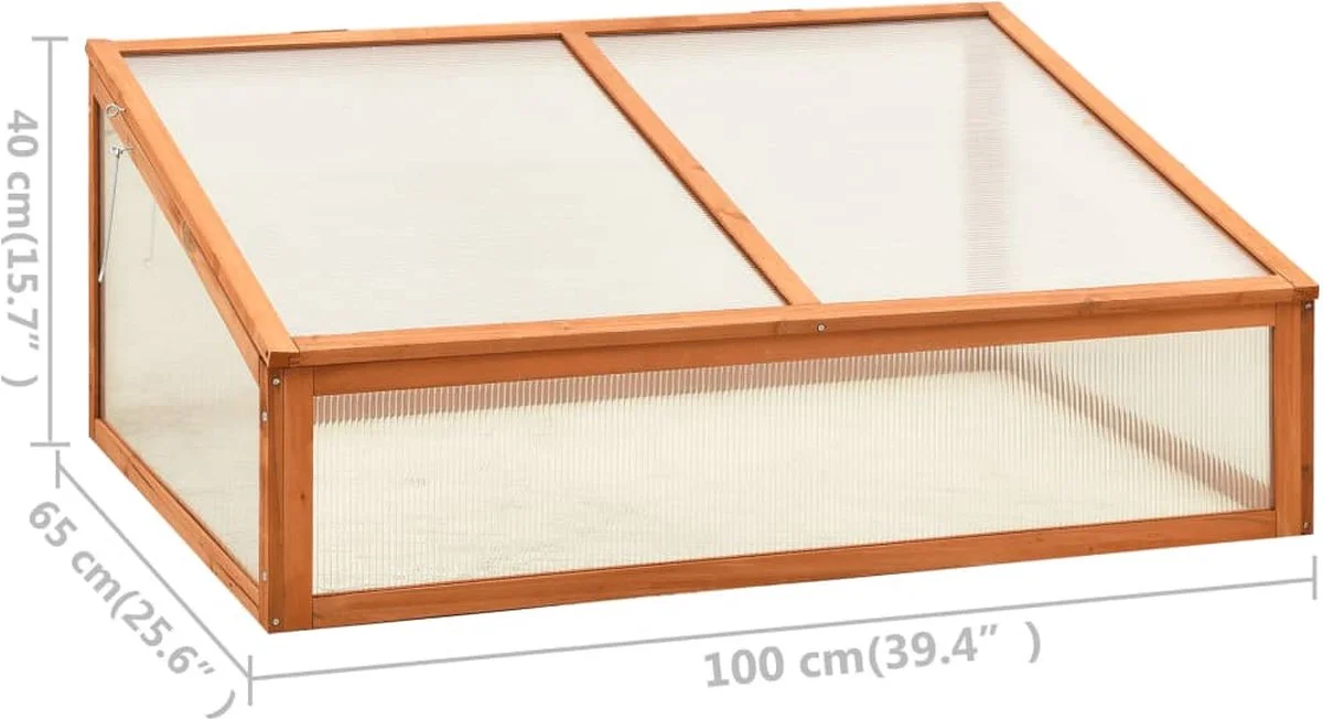 VidaXL Broeikas 100x65x40 Cm Vurenhout 4 VidaXL Broeikas 100x65x40 Cm Vurenhout - Afbeelding 4