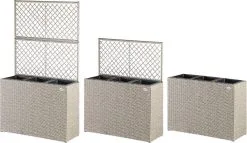 Casaria Polyrattan Bloembak – 3 Bakken Klimophek - Crème -Bloempotten Verkoop 1200x697 1