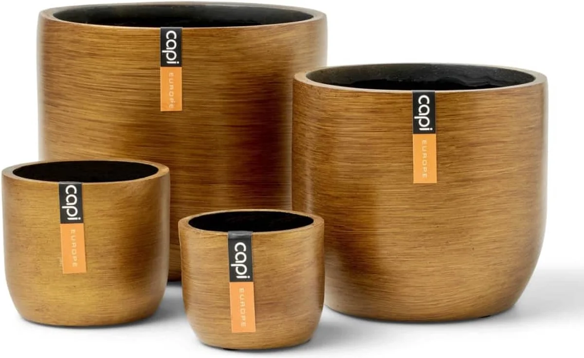 Capi Europe - Set Van 4 - Bloempot Binnen - Retro - - Goud - Bloempot Voor Binnen - BOX-BRTG-4 5 Capi Europe - Set Van 4 - Bloempot Binnen - Retro - - Goud - Bloempot Voor Binnen - BOX-BRTG-4 - Afbeelding 5