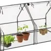 Relaxdays Kweekkas Pvc Met 2 Deuren - Lage Foliekas - Kleine Tuinkas - Plantenkas Tuin