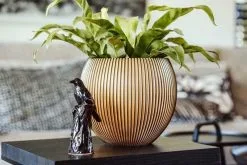 Capi Europe - Vaas Bol Groove XL - 63x51 - Goud - Bloempot Voor Binnen - Opening ⌀42 - GVGB271 -Bloempotten Verkoop 1200x800 30