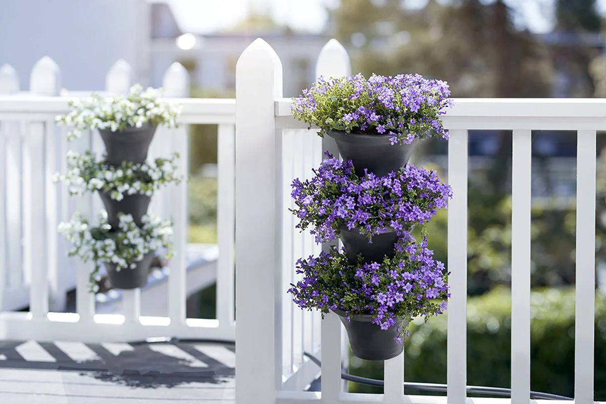 Elho Corsica Vertical Forest 24 - Bloempot Voor Balkonbuiten - Ø 26.7 X H 29.7 Cm - Zwart/Antraciet 15 Elho Corsica Vertical Forest 24 - Bloempot Voor Balkonbuiten - Ø 26.7 X H 29.7 Cm - Zwart/Antraciet - Afbeelding 15