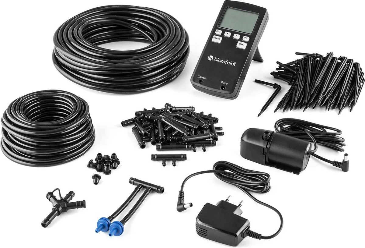 Blumfeldt Greenkeeper Automatisch Bewateringssysteem - Besproeiingscomputer - Druppelsysteem - Bewateringsautomaat Ideaal Tijdens Vakantie - Voor 60 Potplanten 1 Blumfeldt Greenkeeper Automatisch Bewateringssysteem - Besproeiingscomputer - Druppelsysteem - Bewateringsautomaat Ideaal Tijdens Vakantie - Voor 60 Potplanten