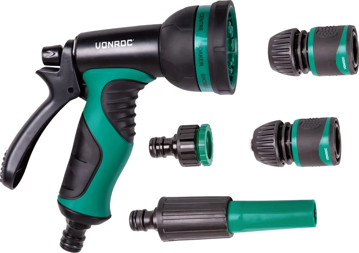 VONROC GARDEN VONROC Broespistool & Spuitstuk Set – 8 Sproeipatronen En Regelbare Watertoevoer – Incl. Koppelingen 1 VONROC GARDEN VONROC Broespistool & Spuitstuk Set – 8 Sproeipatronen En Regelbare Watertoevoer – Incl. Koppelingen