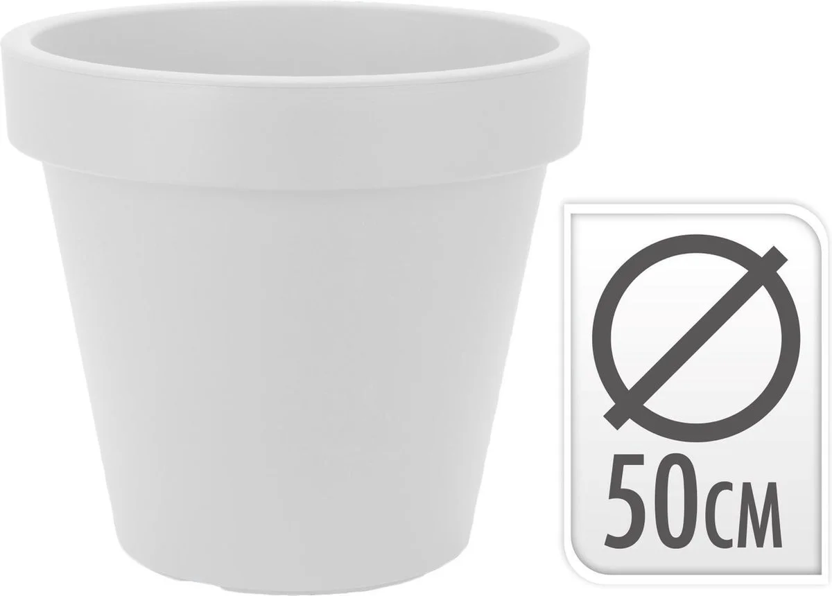 Relaxwonen Kunststof Bloempot Wit Ø50 Cm - Hoogte 42 Cm 2 Relaxwonen Kunststof Bloempot Wit Ø50 Cm - Hoogte 42 Cm - Afbeelding 2