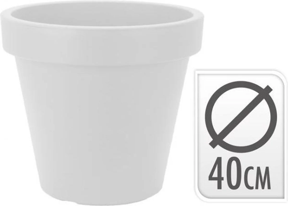 Nampook Relaxwonen - Bloempot Classic 40 Cm Kunststof Wit 3 Nampook Relaxwonen - Bloempot Classic 40 Cm Kunststof Wit - Afbeelding 3