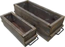 Inspiring Minds Plantenbakken Voor Buiten En Binnen – 2 Houten Planten Bakken Rechthoek | GerichteKeuze