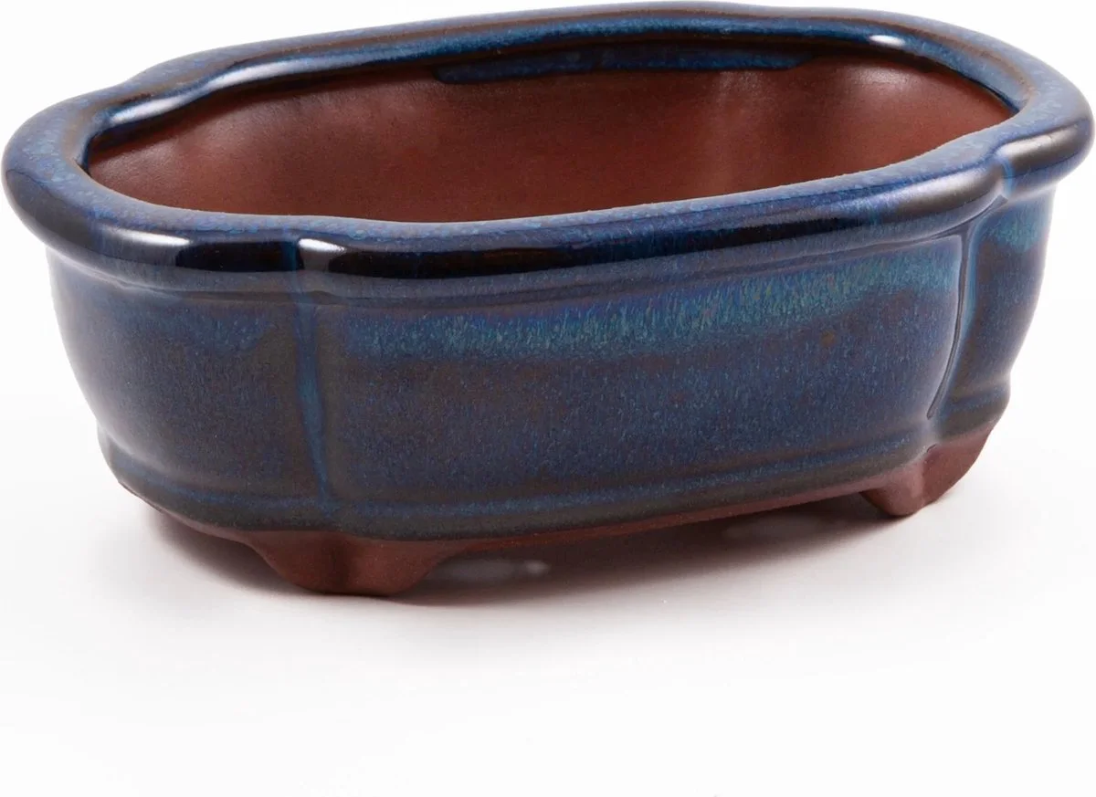 Happy Seed Keramieken Bonsai Pot (schaal) - Marine Blauw - Geglazuurd 3 Happy Seed Keramieken Bonsai Pot (schaal) - Marine Blauw - Geglazuurd - Afbeelding 3