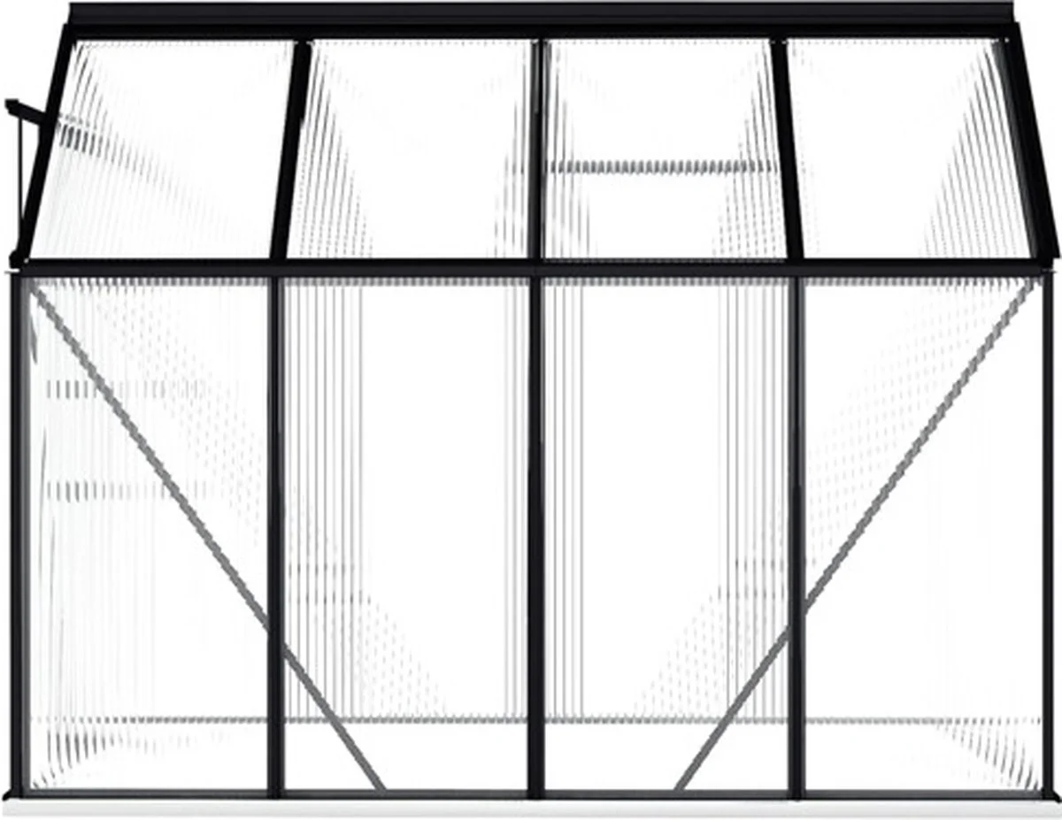 VidaXL Broeikas Met Basisframe 4,75 M² Aluminium Antracietkleurig 6 VidaXL Broeikas Met Basisframe 4,75 M² Aluminium Antracietkleurig - Afbeelding 6