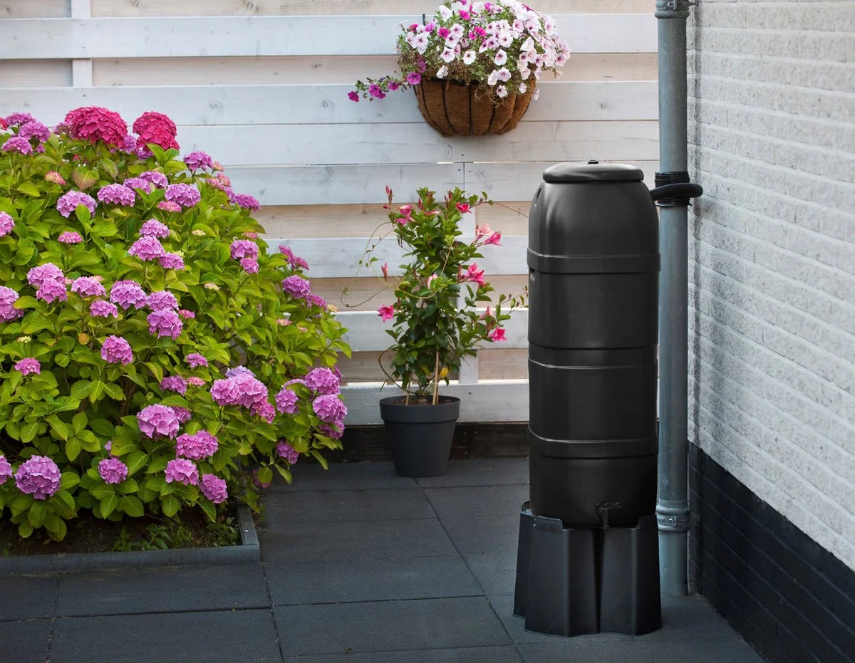 Nature - Slimline - Regenton - 100L - H96 X 32 X 36cm - Zwart 3 Nature - Slimline - Regenton - 100L - H96 X 32 X 36cm - Zwart - Afbeelding 3