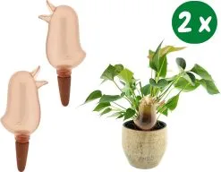 JS Drippy - Waterdruppelaars Set Van 2 Stuks - Druppelaar Vogel - Druppelsysteem Planten - Watergeefsysteem Kamerplanten - Waterbol - Roze