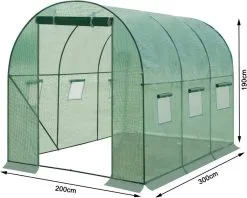 Diferza™ Kas 300x200x190 Cm, Foliekas Wintervast, Tomatenhuis Met Deur 6 Ramen -Bloempotten Verkoop 1200x964
