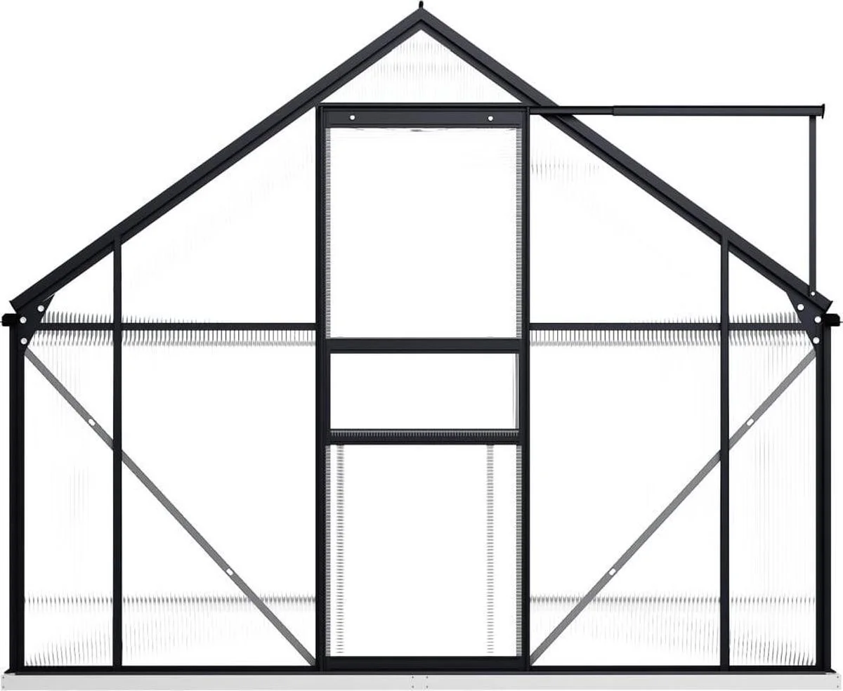 VidaXL Broeikas Met Basisframe 4,75 M² Aluminium Antracietkleurig 9 VidaXL Broeikas Met Basisframe 4,75 M² Aluminium Antracietkleurig - Afbeelding 9