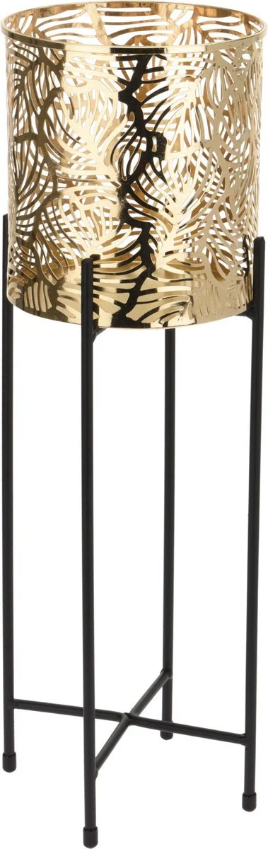 Bellatio Design Set Van 2x Stuks Plantenpotten Goud Op Metalen Standaard 35 Cm En 45 Cm Hoogte 3 Bellatio Design Set Van 2x Stuks Plantenpotten Goud Op Metalen Standaard 35 Cm En 45 Cm Hoogte - Afbeelding 3