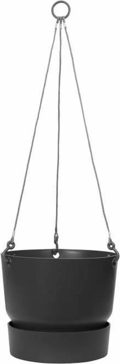 Elho Greenville Hangschaal 24 - Bloempot Voor Balkonbuiten - Ø 23.5 X H 20.5 Cm - Zwart/Living Black 5 Elho Greenville Hangschaal 24 - Bloempot Voor Balkonbuiten - Ø 23.5 X H 20.5 Cm - Zwart/Living Black - Afbeelding 5