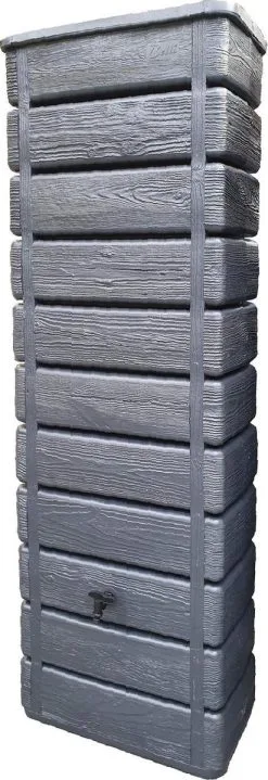 Alice's Garden Regenton Muurtank, Grandval 300L, Antraciet Kunststof, Imitatiehout, Met Gootaansluitset Inbegrepen
