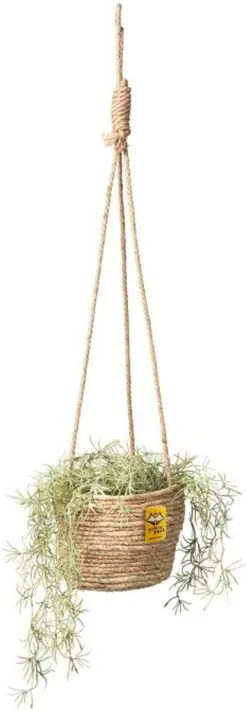 Merkloos Plantenhanger 18x15cm Naturel | Hangende Mand | Handgemaakt | Planten-houder / Hang-plant | Planten Accessoires | Hangmand -Bloempotten Verkoop 417x1200