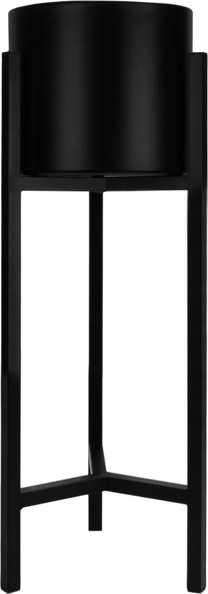 QUVIO Plantenstandaard Binnen - Inclusief Pot - Staande Plantenbak - Metaal - Bloempot - 22 X 22 X 60 Cm - Zwart 2 QUVIO Plantenstandaard Binnen - Inclusief Pot - Staande Plantenbak - Metaal - Bloempot - 22 X 22 X 60 Cm - Zwart - Afbeelding 2