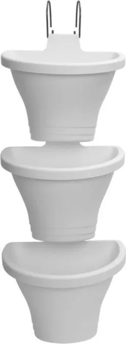 Elho Corsica Vertical Forest 24 - Bloempot Voor Balkonbuiten - Ø 26.7 X H 29.7 Cm - Wit/Wit -Bloempotten Verkoop 440x1200 1