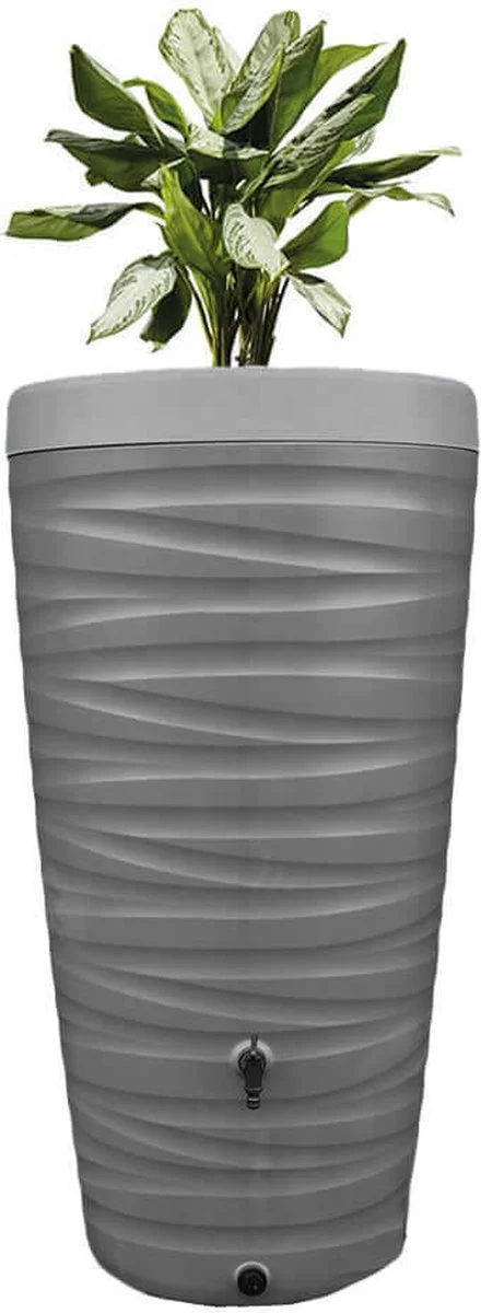 Tuinartikelen.nu Regenton Wave - 240 Liter - Grijs 1 Tuinartikelen.nu Regenton Wave - 240 Liter - Grijs